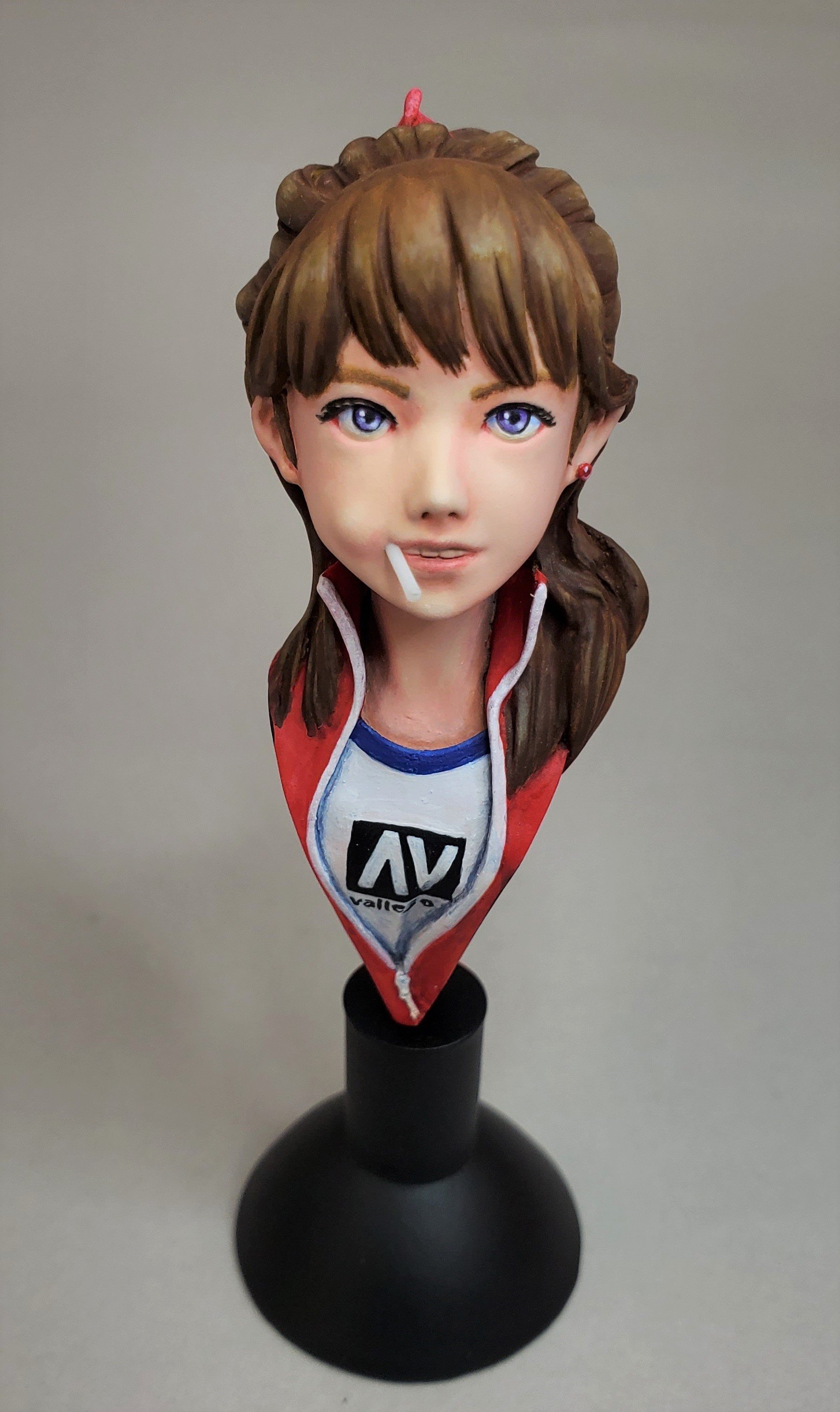 リボンを付けた女の子の胸像ガレージキット？